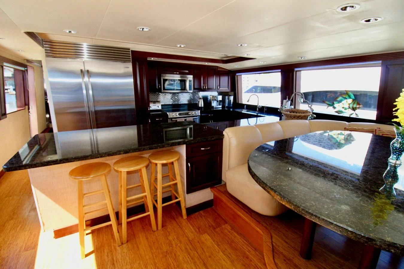 a modern looking kitchen aboard NO EXCEPTIONS Yacht for Sale