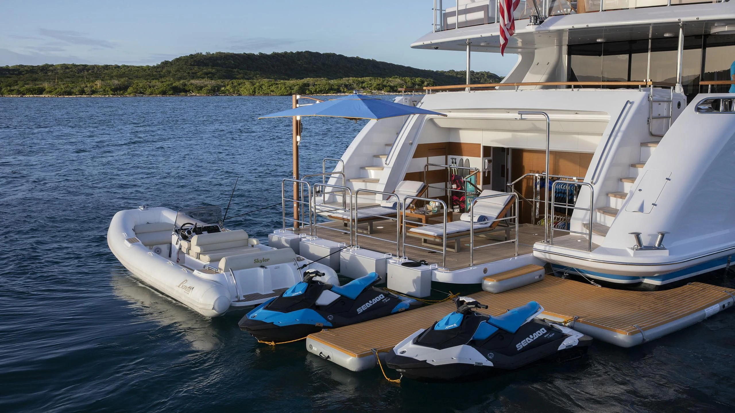 a boat docked at a pier aboard JODI ANN Yacht for Charter