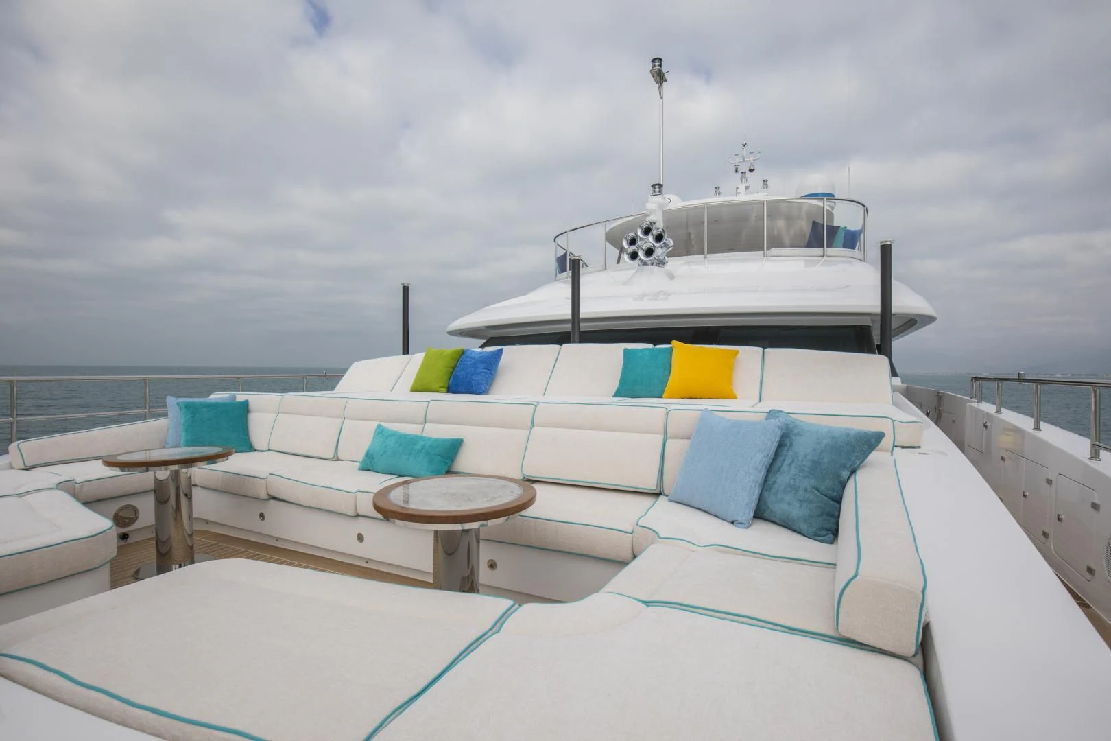 a large white boat on a boat aboard JODI ANN Yacht for Charter