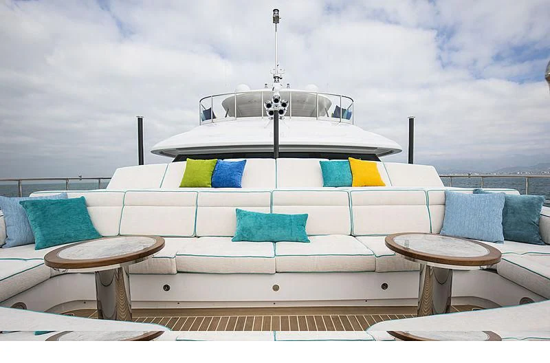 a lounge chair on a deck aboard JODI ANN Yacht for Charter