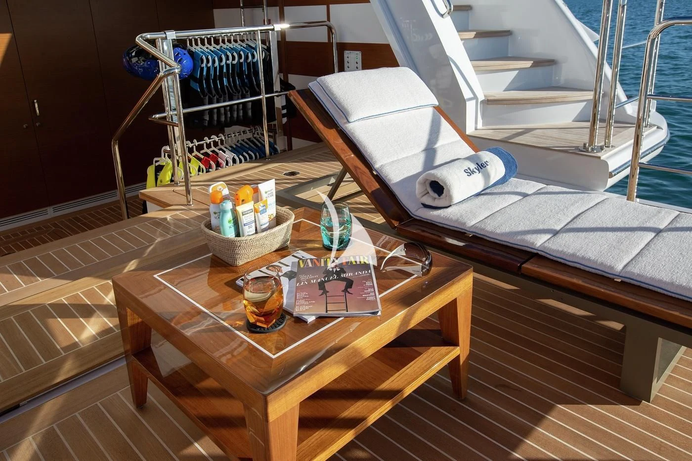 a bed with a cat face on it aboard JODI ANN Yacht for Charter