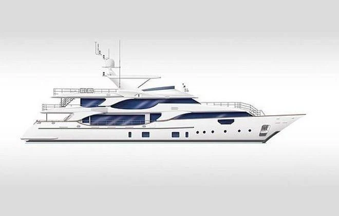 a white boat with blue trim aboard JODI ANN Yacht for Charter