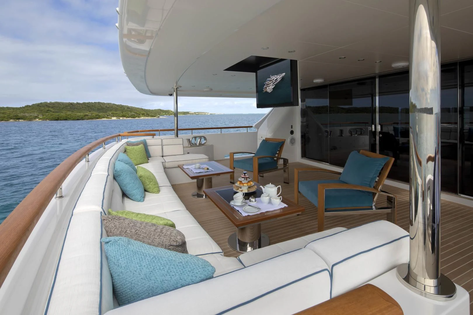 a boat on the water aboard JODI ANN Yacht for Charter