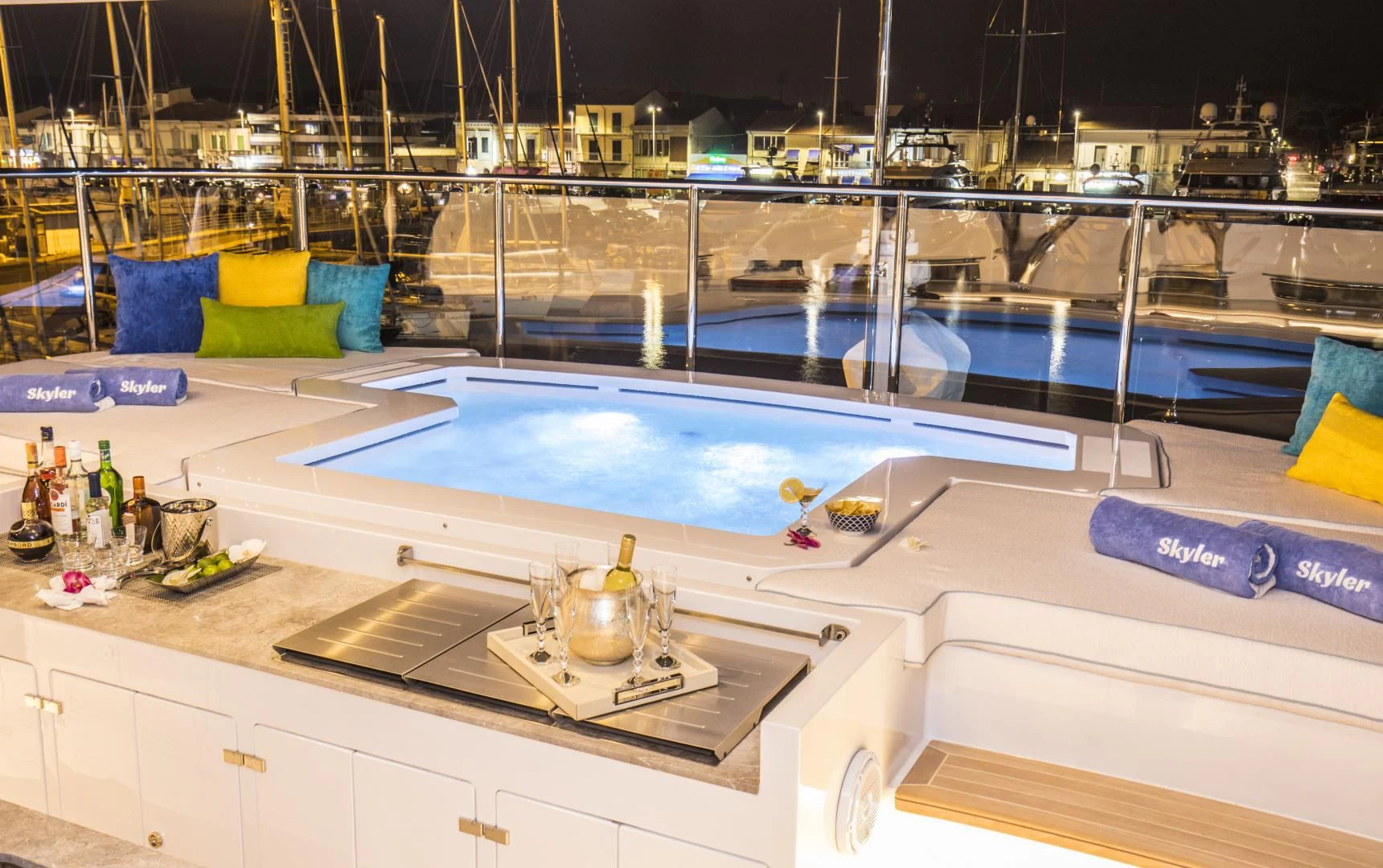 a large indoor pool aboard JODI ANN Yacht for Charter
