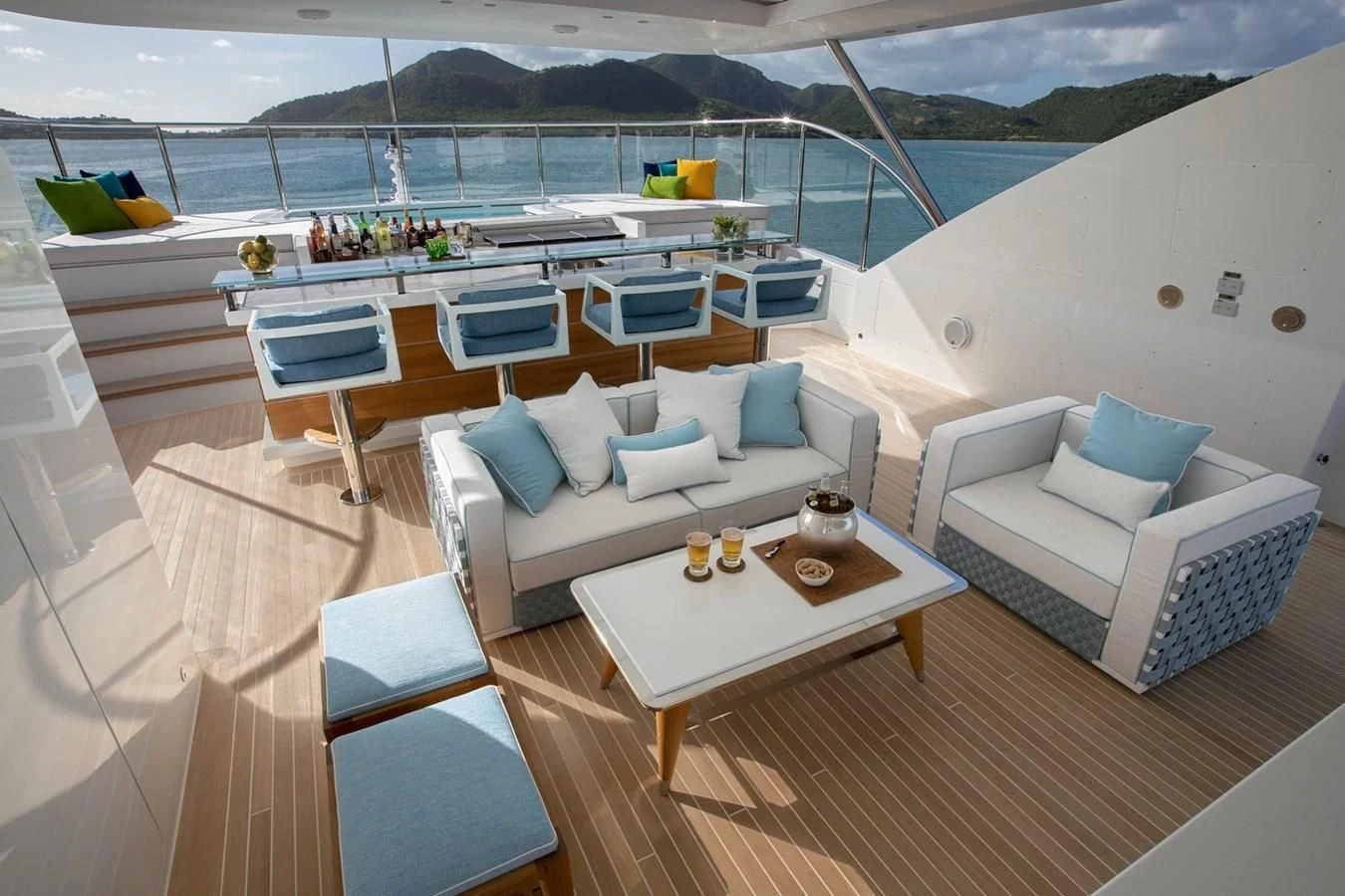 a room with a couch and a table and chairs aboard JODI ANN Yacht for Charter