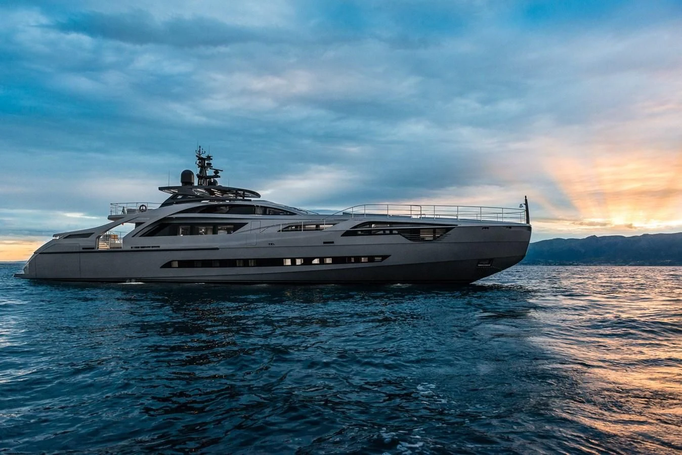 a large ship in the water aboard TOUCH ME Yacht for Sale