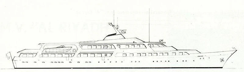 a drawing of a ship aboard AL RIYADH Yacht for Sale