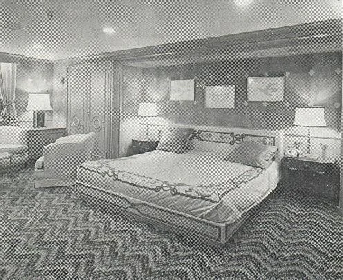 a large bedroom with a large bed aboard AL RIYADH Yacht for Sale