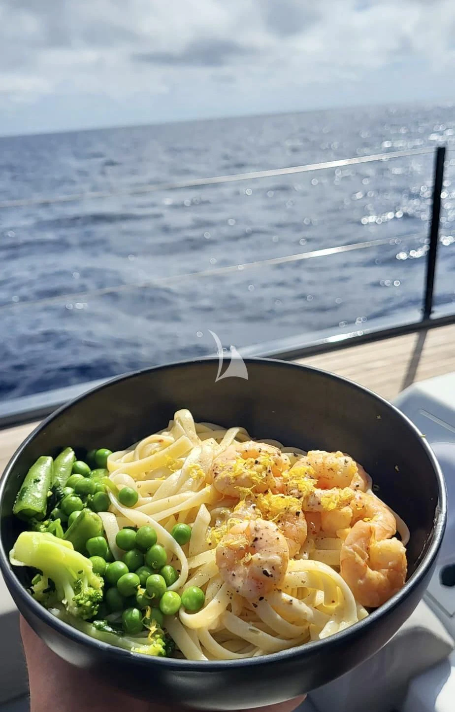 a bowl of food aboard LUCE GUIDA Yacht for Sale