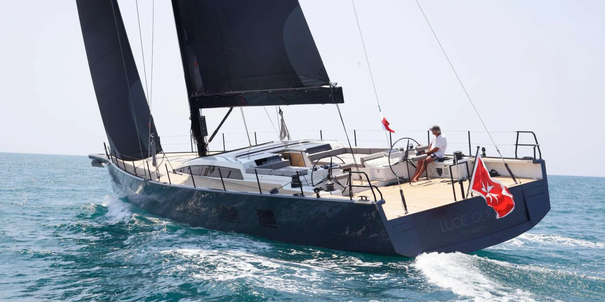 a person sailing on a boat aboard LUCE GUIDA Yacht for Sale
