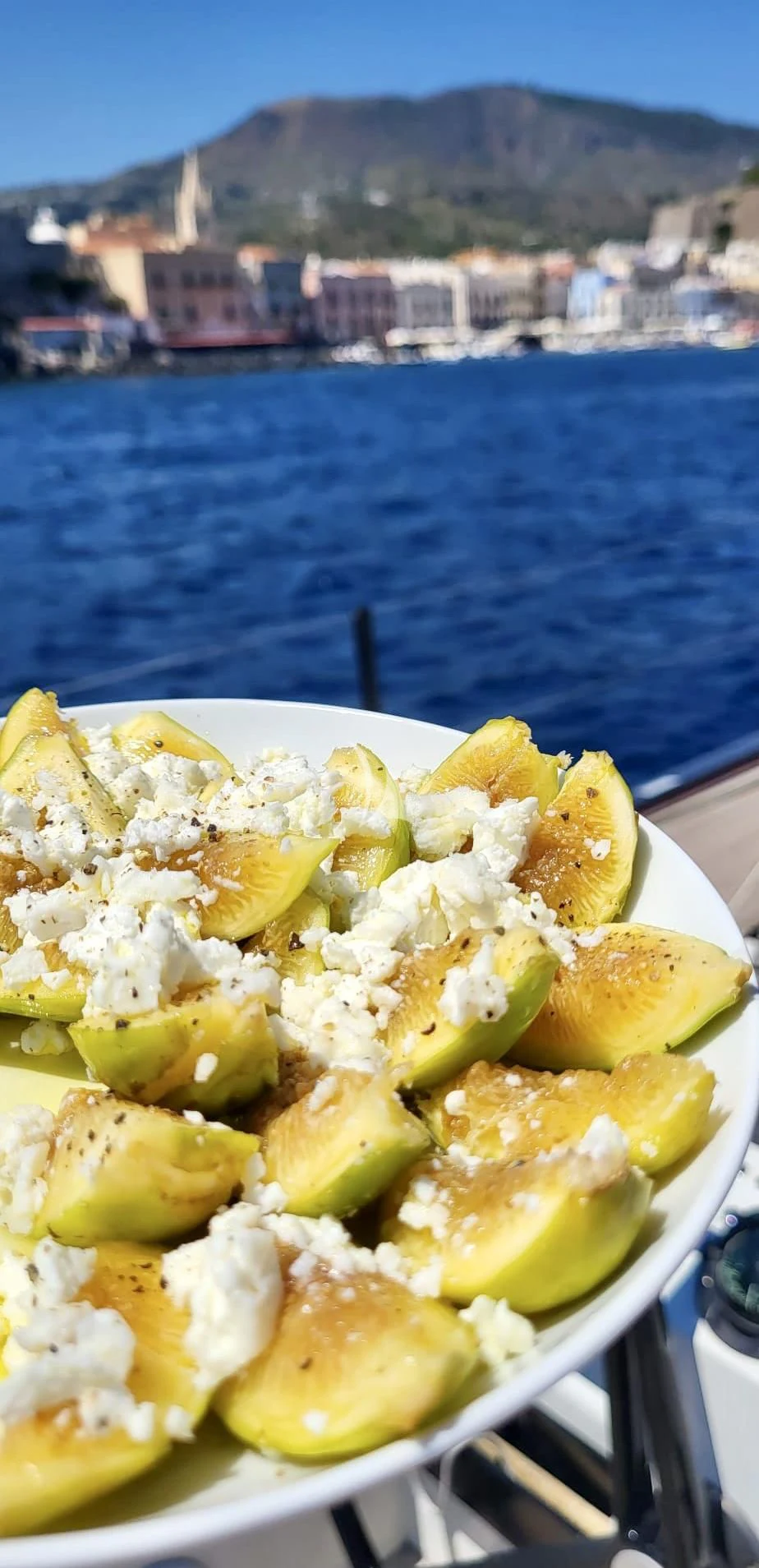 a plate of food aboard LUCE GUIDA Yacht for Sale