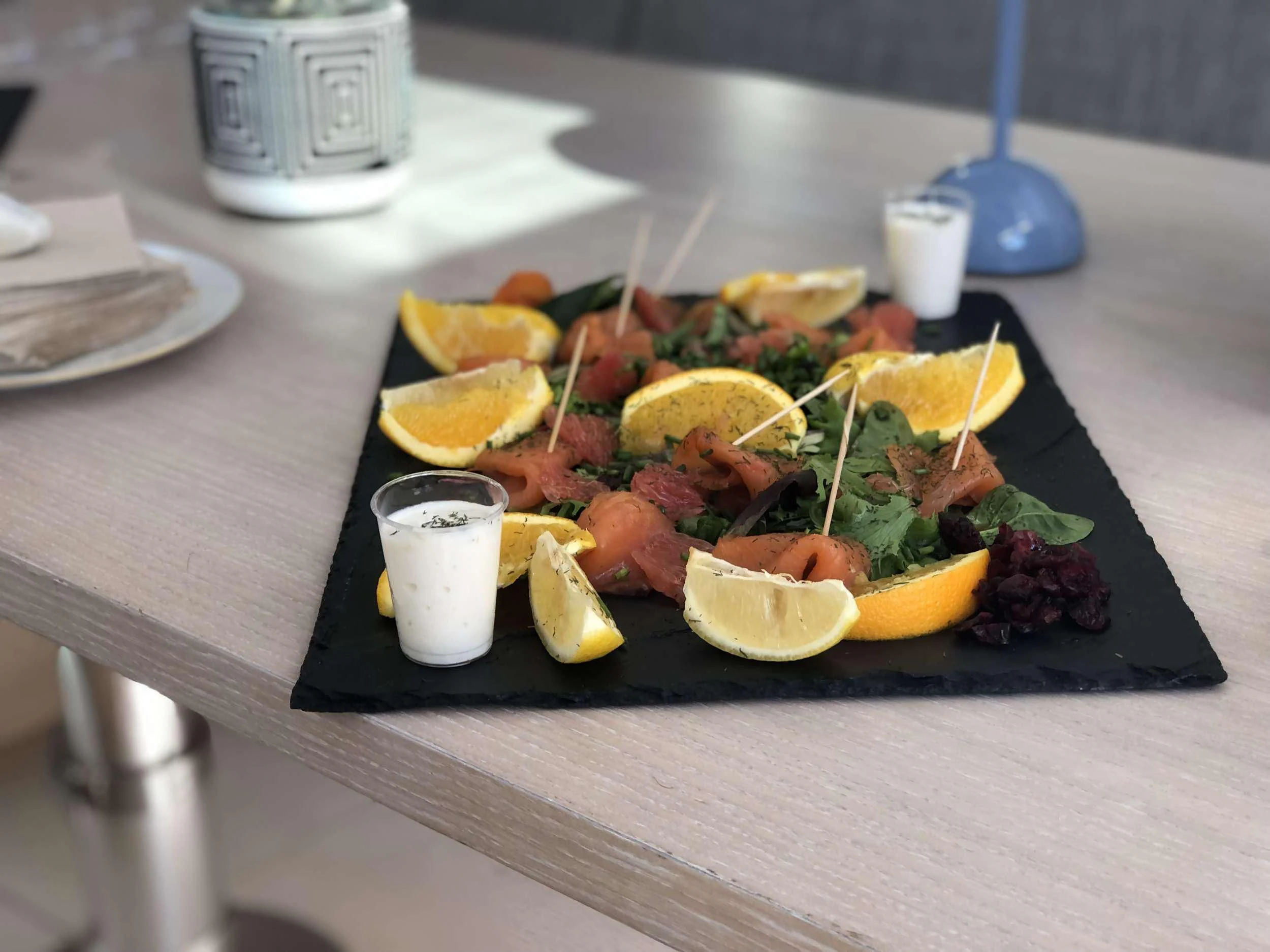 a plate of food aboard LUCE GUIDA Yacht for Sale