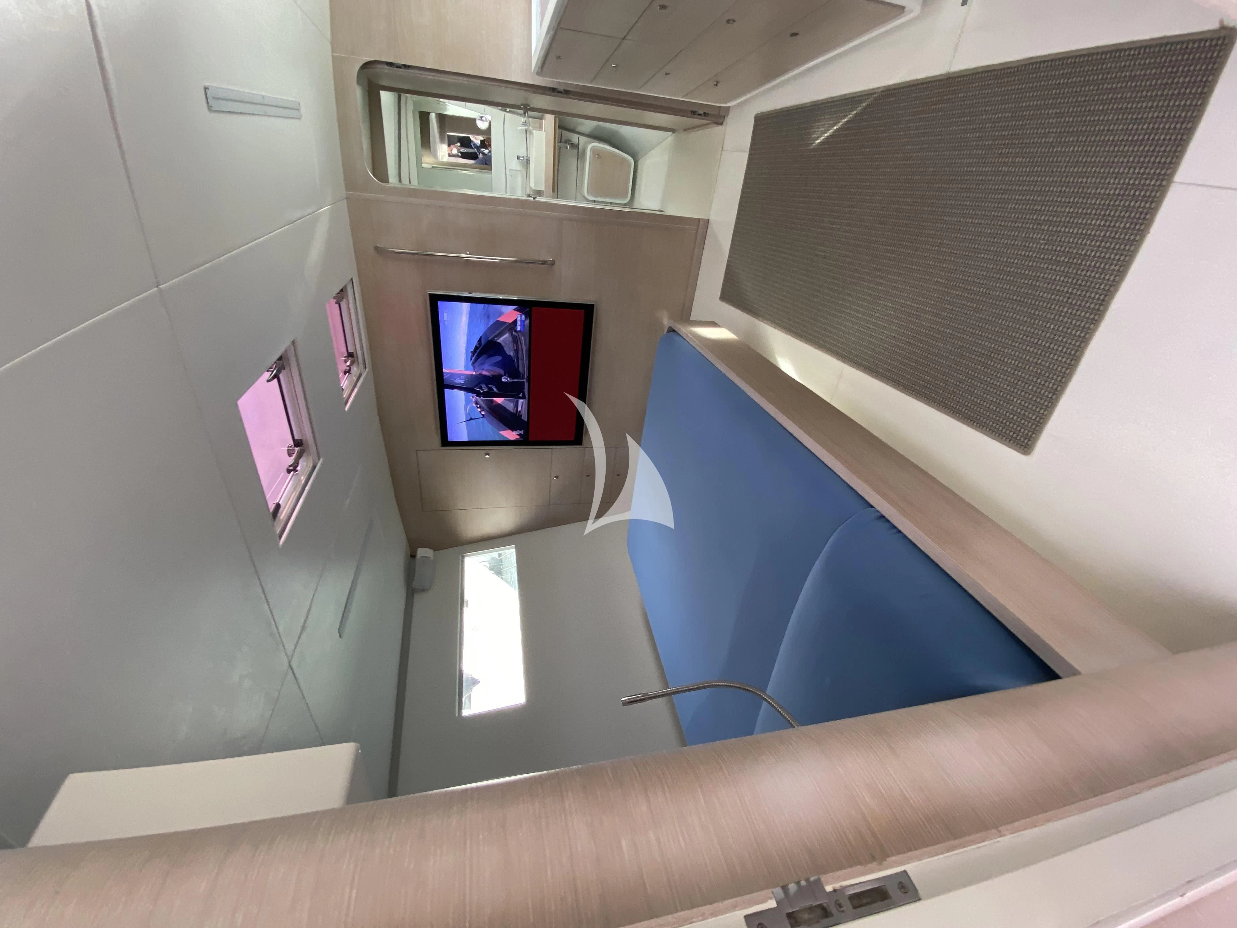 a tv on a wall aboard LUCE GUIDA Yacht for Sale