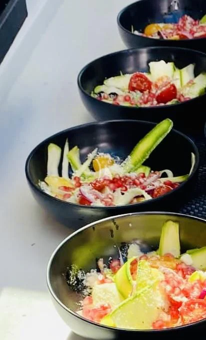 a couple bowls of food aboard LUCE GUIDA Yacht for Sale