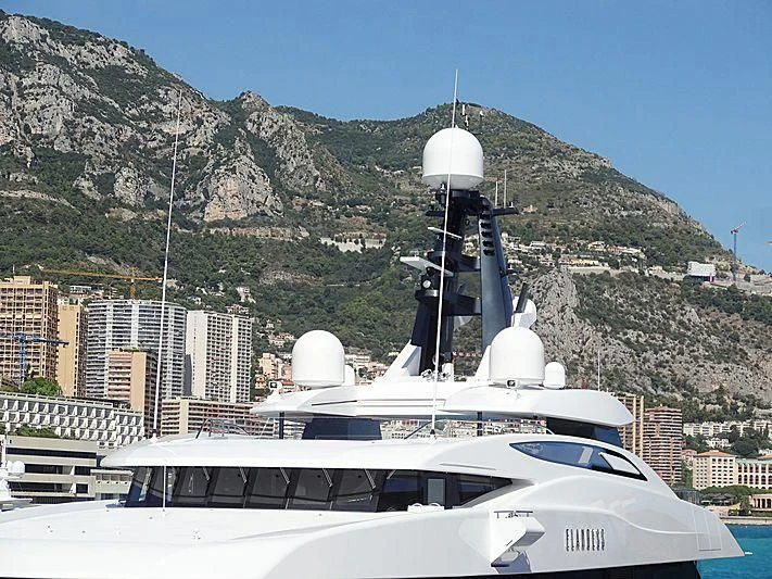 a boat docked at a port aboard M'BRACE Yacht for Sale