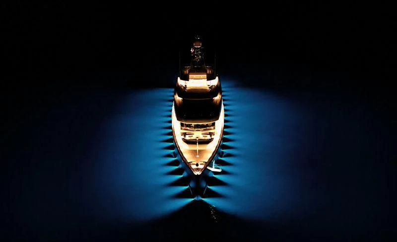 a close-up of a light bulb aboard M'BRACE Yacht for Sale