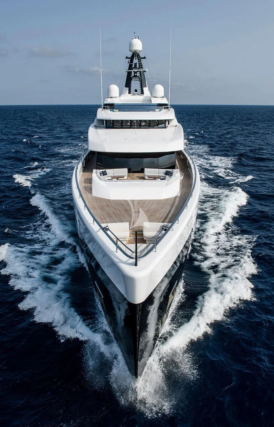 a large white ship aboard M'BRACE Yacht for Sale