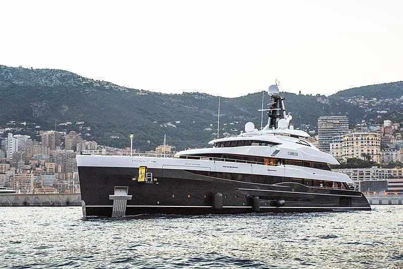a large ship in the water aboard M'BRACE Yacht for Sale