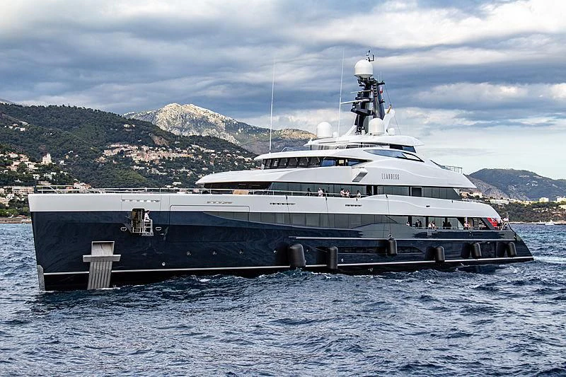 a large boat in the water aboard M'BRACE Yacht for Sale