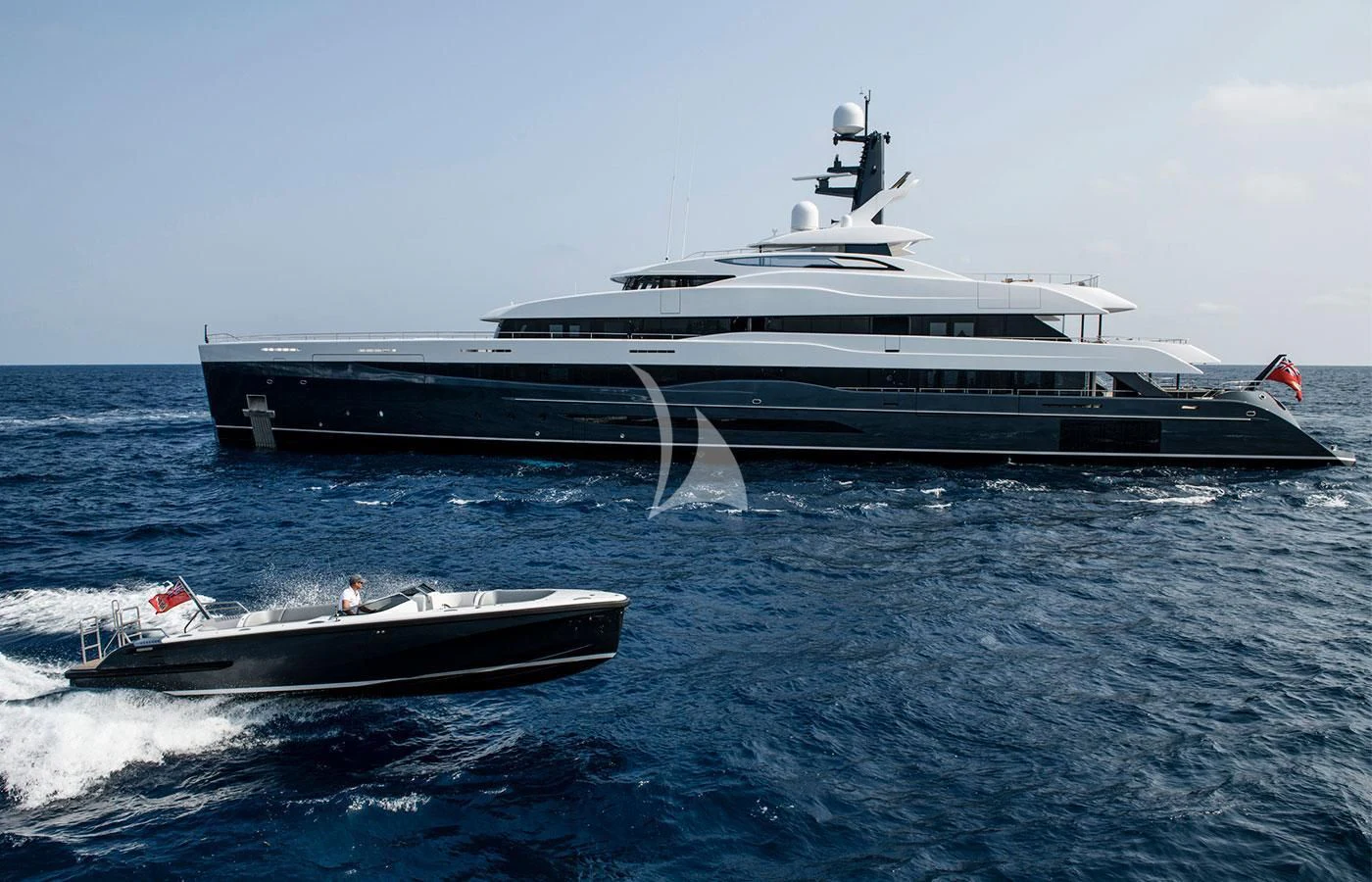 a large white yacht aboard M'BRACE Yacht for Sale