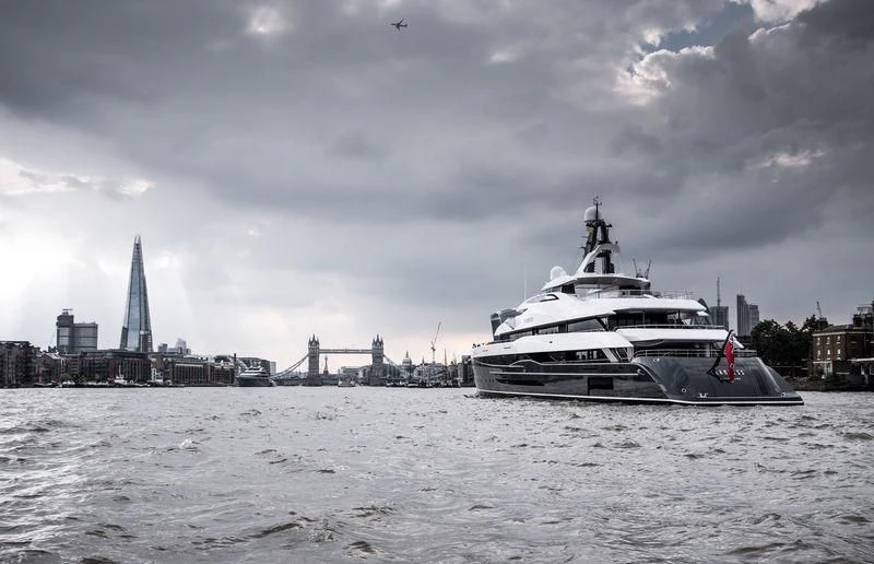 a boat on the water aboard M'BRACE Yacht for Sale