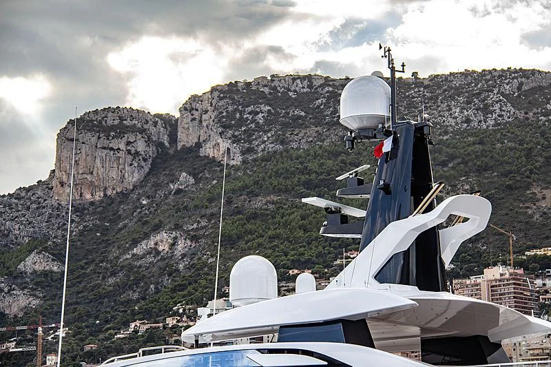 a boat on a river aboard M'BRACE Yacht for Sale