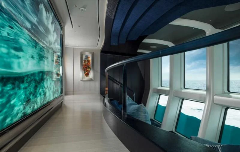 inside of a train aboard M'BRACE Yacht for Sale