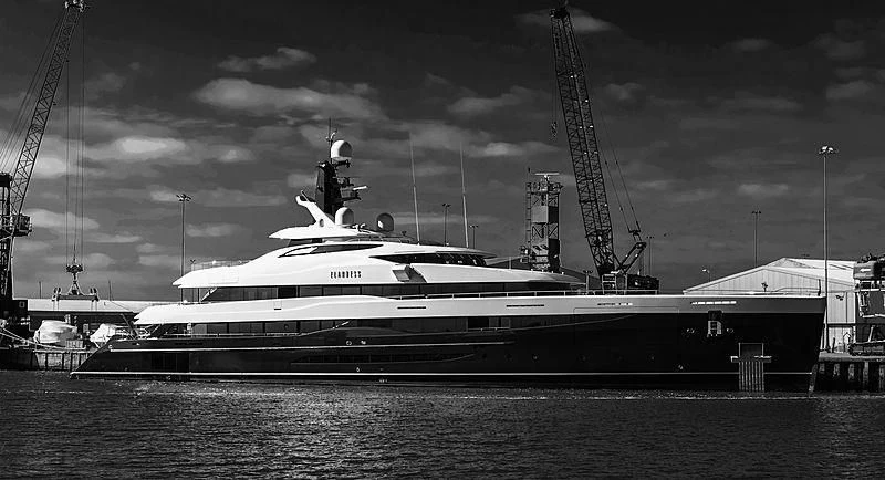 a large boat in the water aboard M'BRACE Yacht for Sale