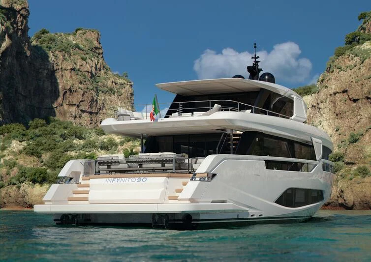 a boat in the water aboard INFYNITO 90/01 Yacht for Sale