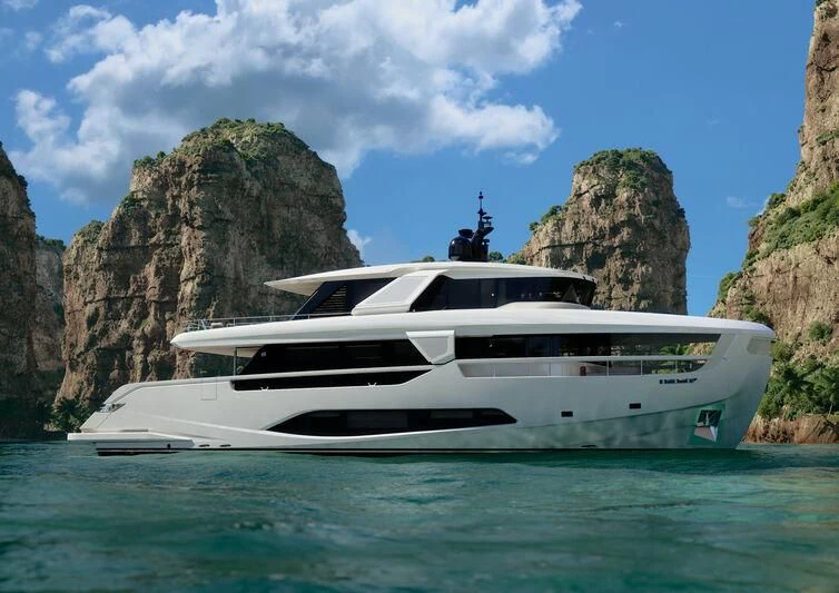 a boat in the water aboard INFYNITO 90/01 Yacht for Sale