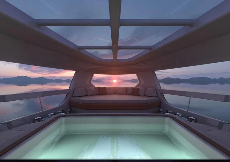 the inside of a boat aboard INFYNITO 90/01 Yacht for Sale