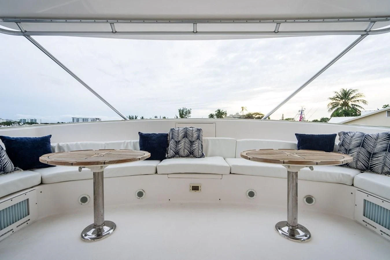a couch and table in a room aboard COURTNEY ANNE Yacht for Sale