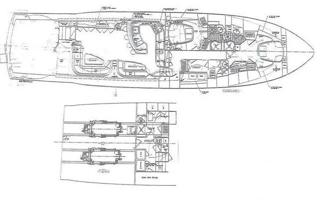 diagram, engineering drawing aboard COURTNEY ANNE Yacht for Sale