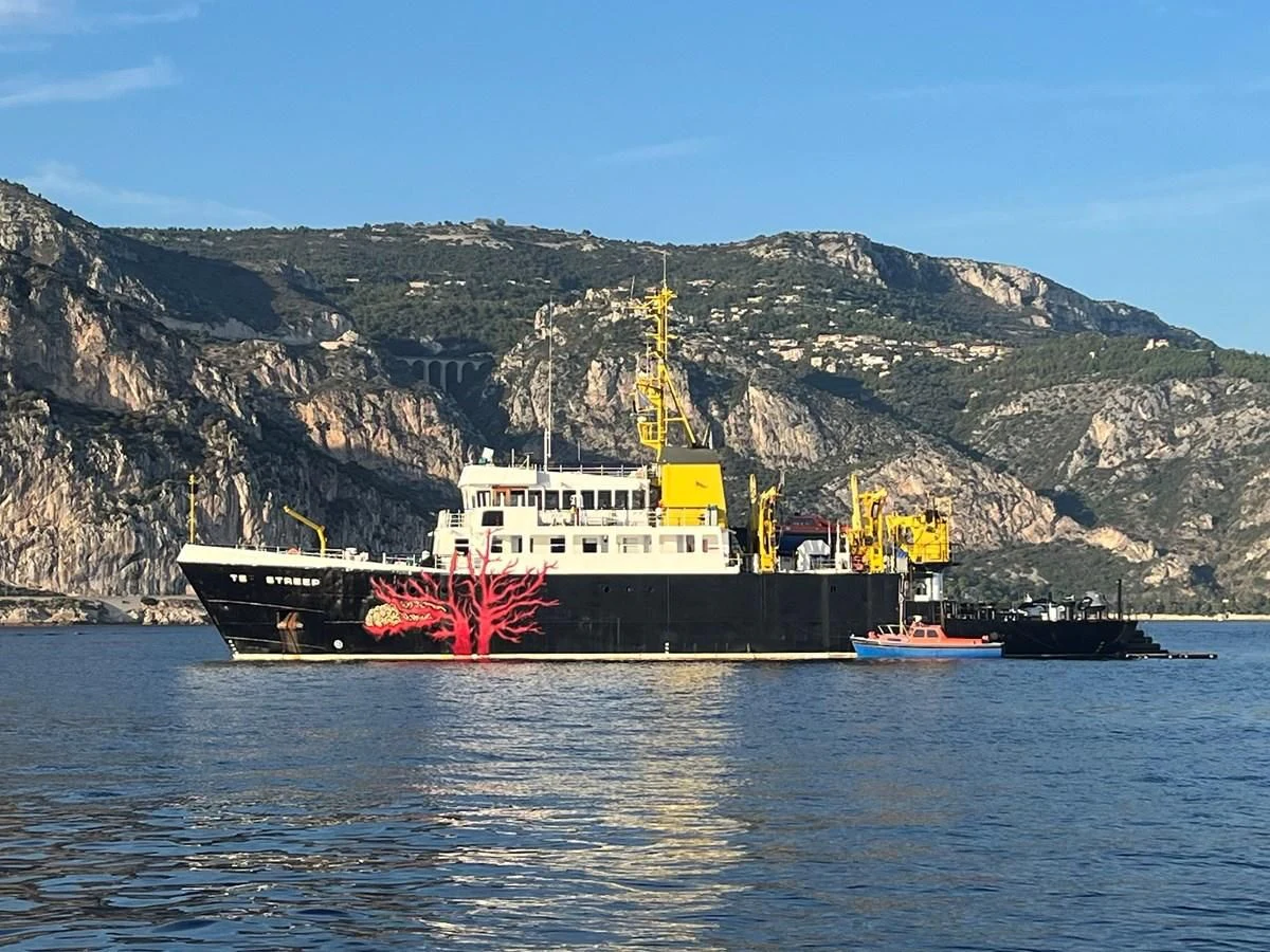 a large ship in the water aboard TE STREEP Yacht for Sale