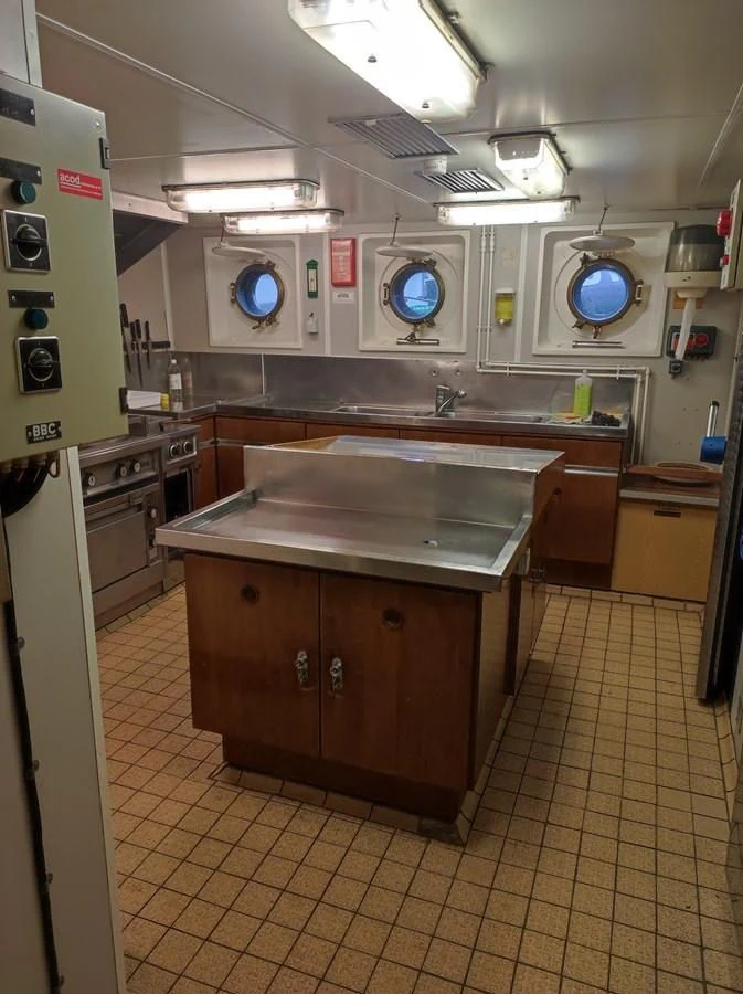 a kitchen with a large oven aboard TE STREEP Yacht for Sale