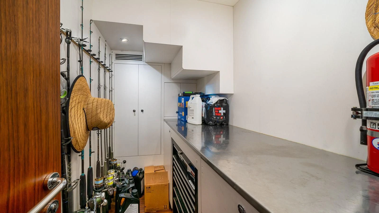 a kitchen with a countertop aboard SEA N SEA Yacht for Sale
