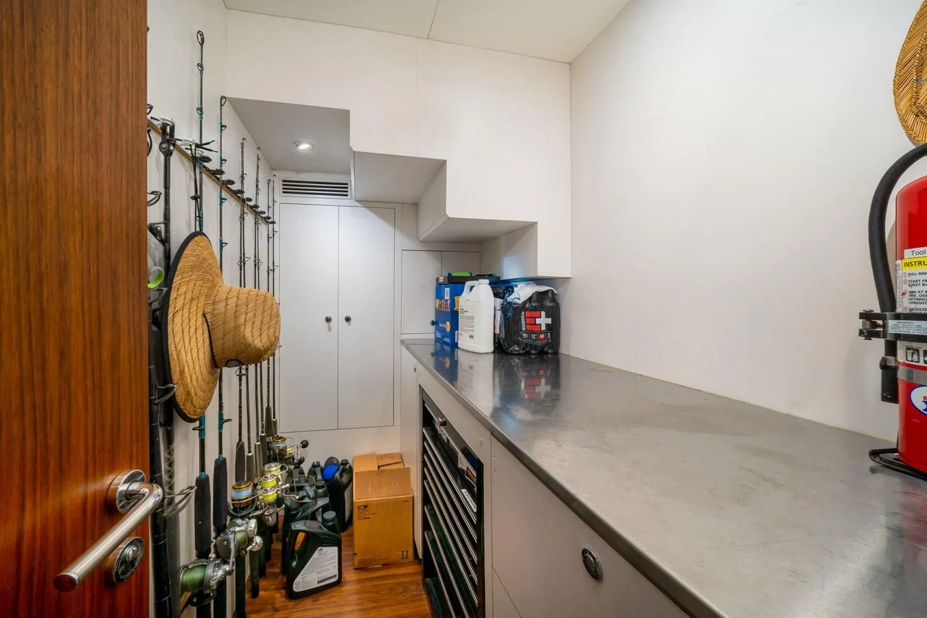 a kitchen with a countertop aboard SEA N SEA Yacht for Sale