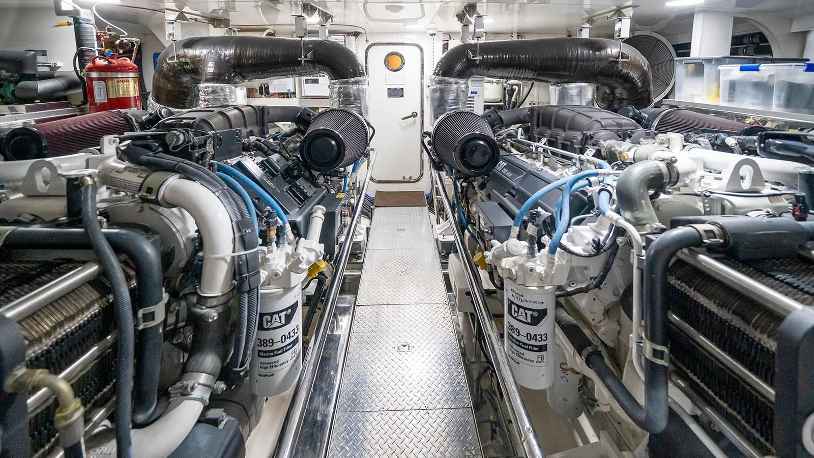 a close-up of a car engine aboard SEA N SEA Yacht for Sale