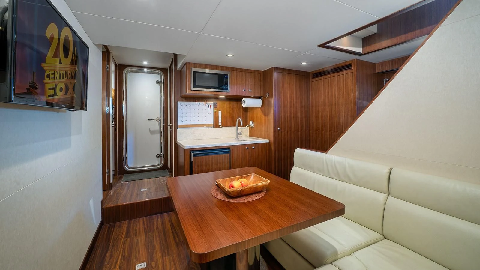 a kitchen and living room aboard SEA N SEA Yacht for Sale