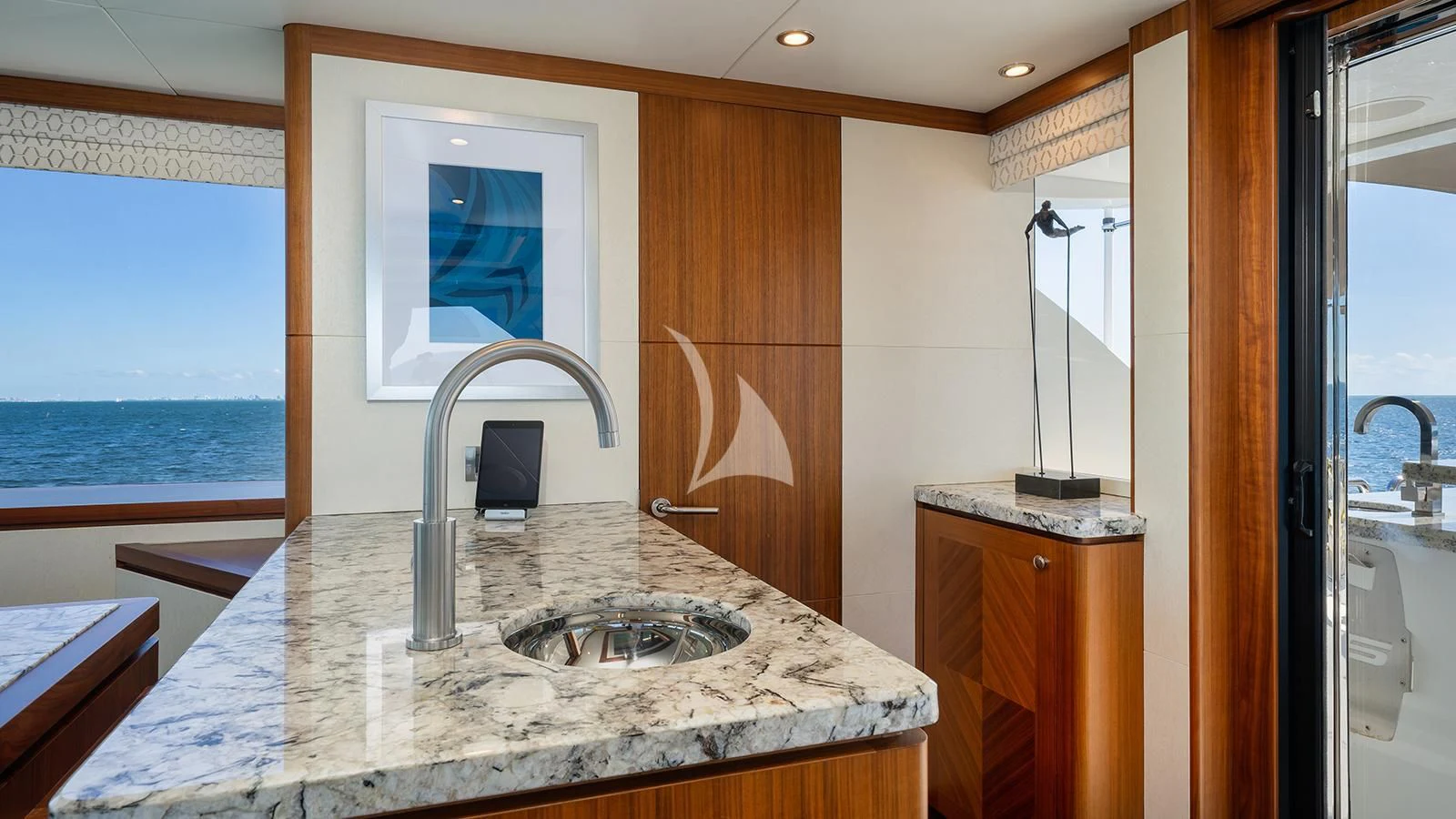 a bathroom with a sink and a countertop aboard SEA N SEA Yacht for Sale