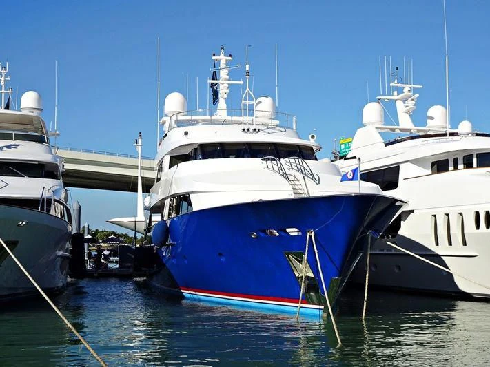 several boats in a harbor aboard ADVENTURER Yacht for Sale