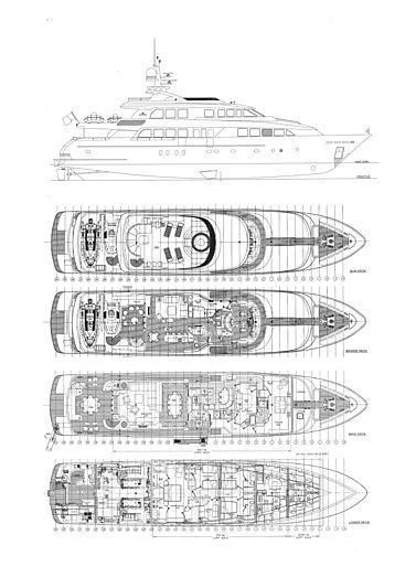 diagram aboard ADVENTURER Yacht for Sale