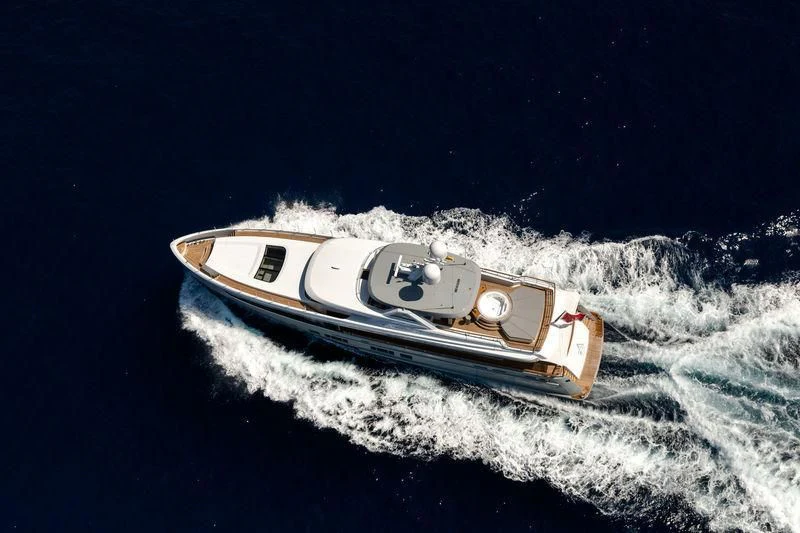 a space ship in the water aboard DELTA ONE Yacht for Charter
