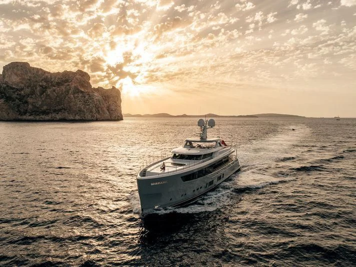 a boat in the water aboard DELTA ONE Yacht for Charter
