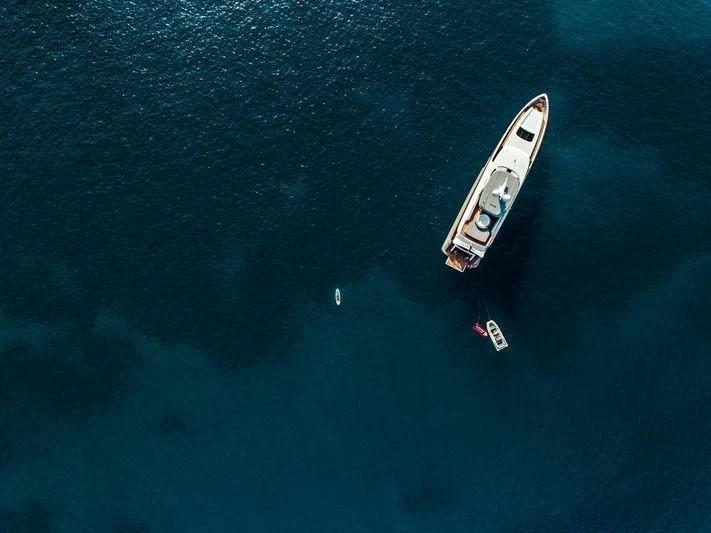 a boat in the water aboard DELTA ONE Yacht for Charter