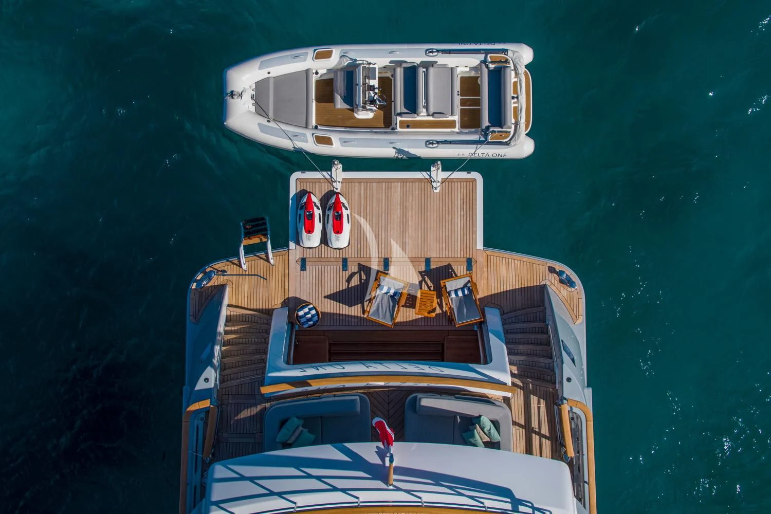 a boat on the water aboard DELTA ONE Yacht for Charter