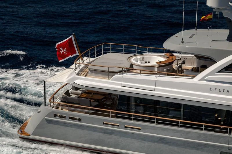 a boat on the water aboard DELTA ONE Yacht for Charter