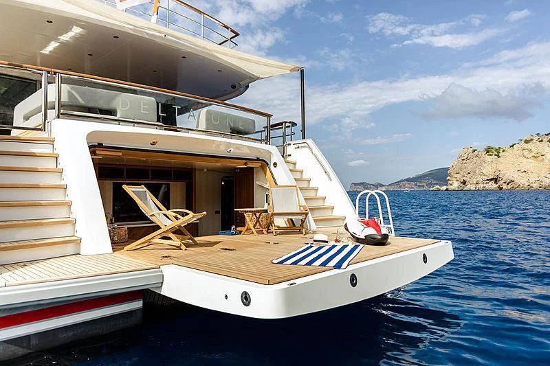 a boat on the water aboard DELTA ONE Yacht for Charter