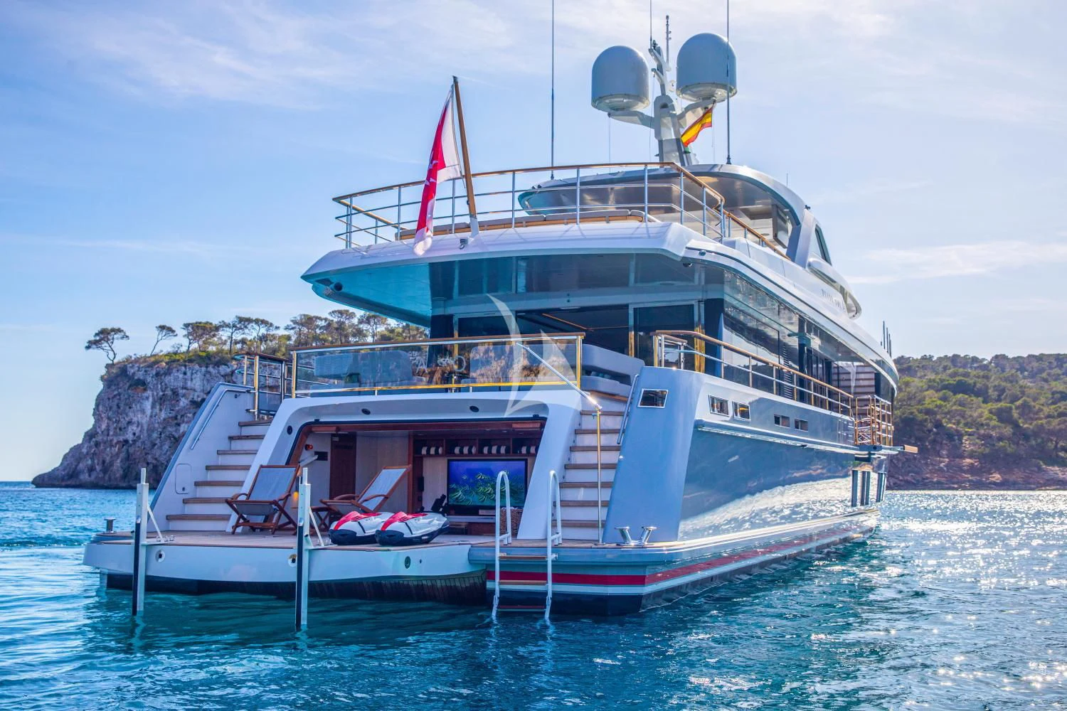 a boat on the water aboard DELTA ONE Yacht for Charter