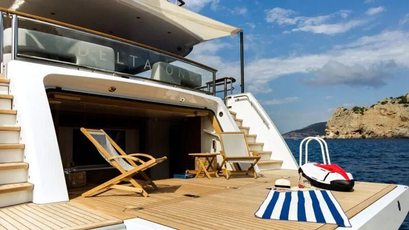 a boat on the water aboard DELTA ONE Yacht for Charter